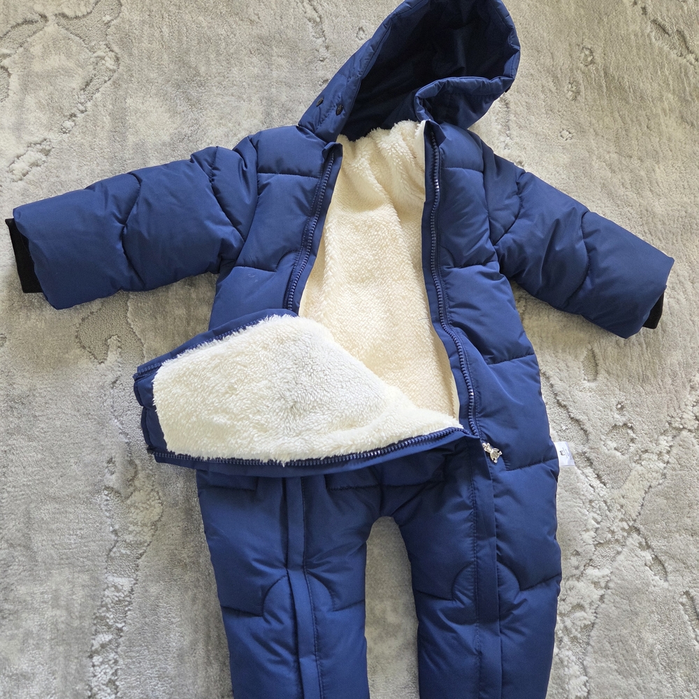 Moncler Navy Snowsuit with Cream Lining